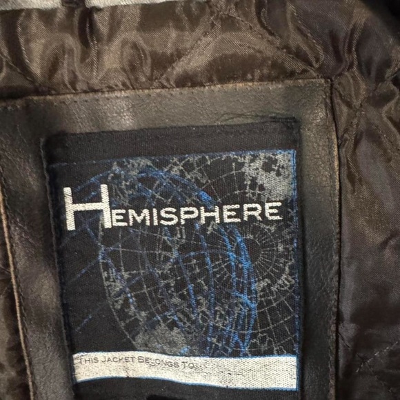 HEMISPHERE Brown and Gray Jean Jacket with Distressed Finish - Picture 4 of 8